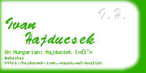 ivan hajducsek business card